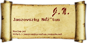 Jaszovszky Nétus névjegykártya